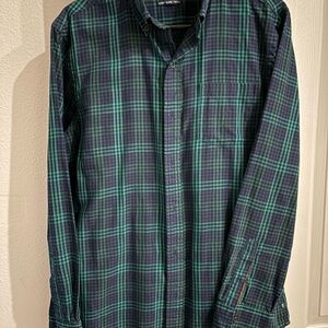 Eddie Bauer Green and Blue Checkered Shirt